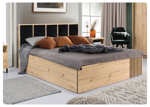 Eleganckie łóżko z pojemnikiem Cali