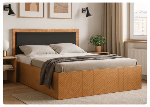 Łózko z pojemnikiem w sypialni Fontis