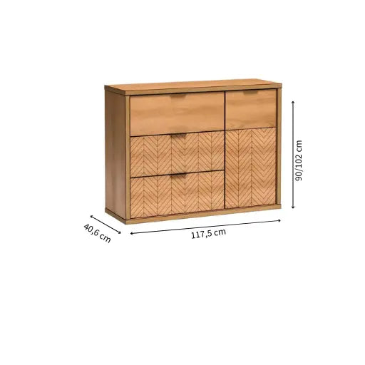 Wymiary komody w jodełkę