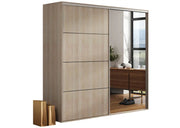 Szafa w kolorze sonoma z drzwiami przesuwnymi