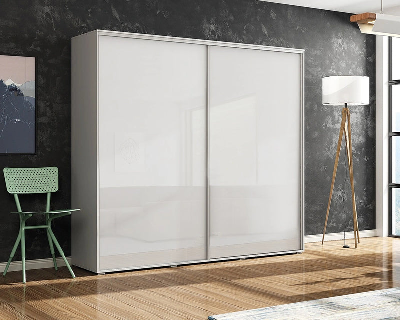 Biała szafa do sypialni Apollo 2-15 w aranżacji