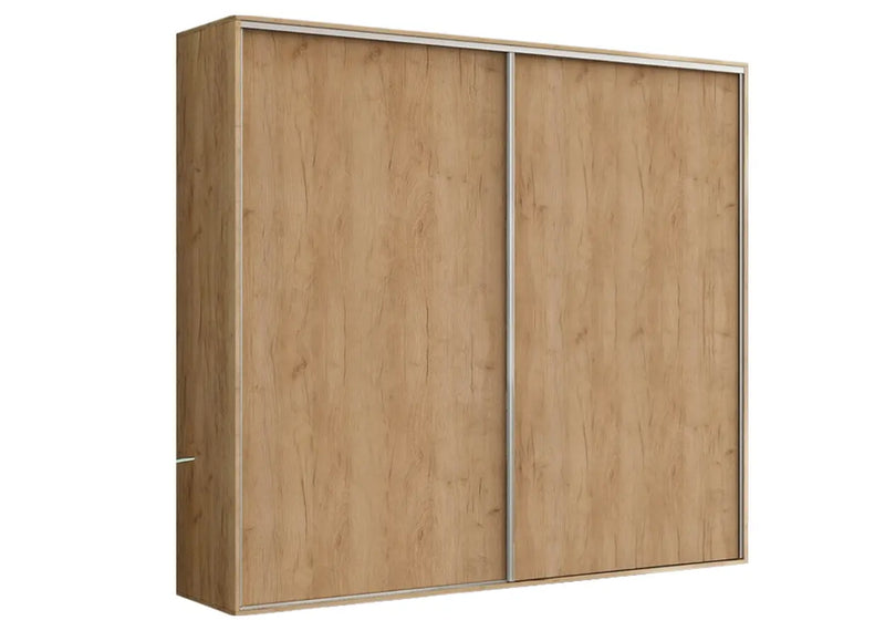 Duża szafa z drzwiami przesuwnymi w kolorze kraftu złotego