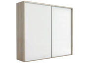 Szafa z korpusem sonoma i frontem w kolorze białym w połysku