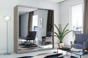 Szafa z lustrem na froncie w modnym salonie