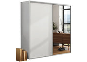 Biała szafa z lustrem na ubrania 