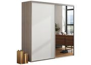 Szafa na ubrania z lustrem, półkami i wieszakami