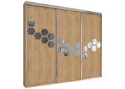 Szafa w kolorze Kraft złoty z elementami lustra na froncie