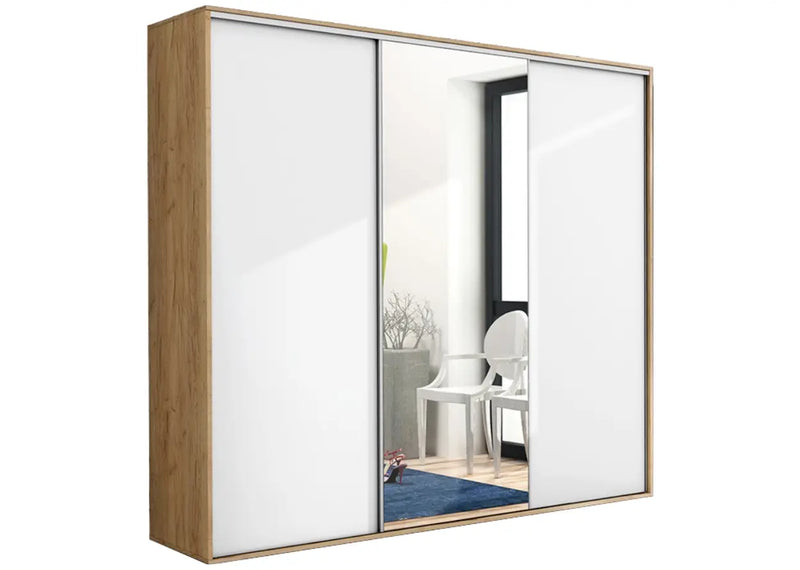 Duża szafa przesówna z lustrem