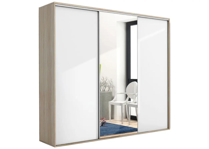 Duża szafa przesuwna z białym frontem