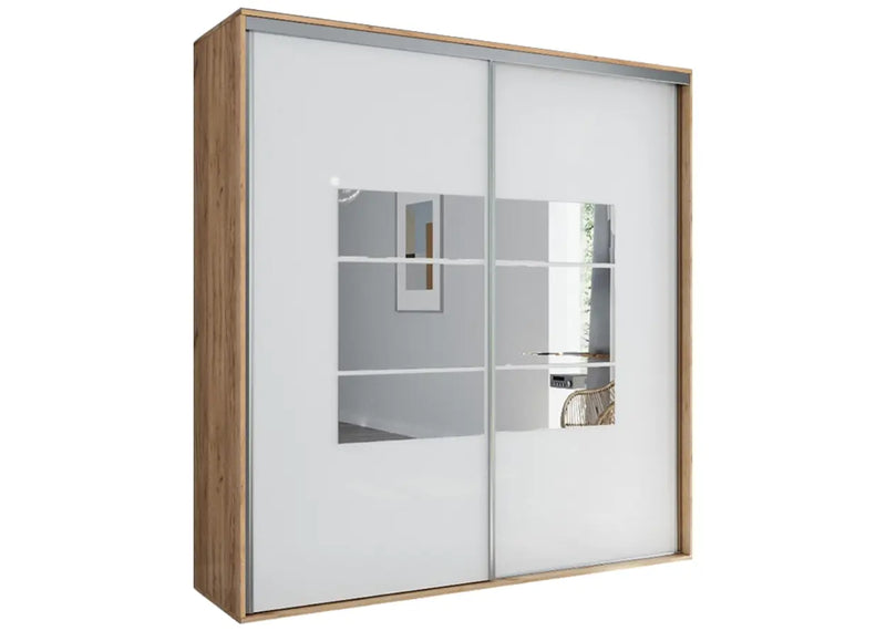 Modna szafa z białym frontem do sypialni