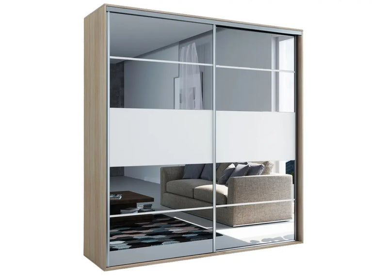 Szafa w niskiej cenie z białym frontem i półkami