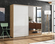 Szafa z lustrem w kolorze białym i kraft złoty Apollo 2-7