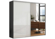 Szafa z ciemnym korpusem, białym i lustrzanym frntem!