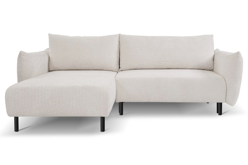 Kremowy narożnik boucle Avelon od przodu