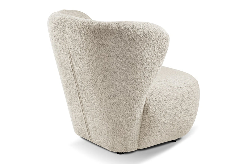 Nowoczesny Fotel w tkaninie boucle z tyłu