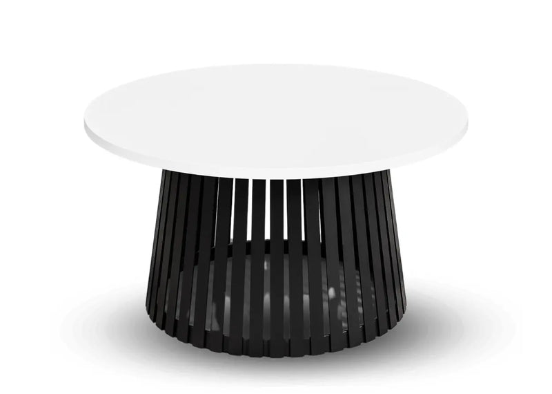 Okrągły stolik kawowy z białym blatem