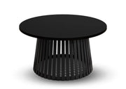 Okrągły stolik kawowy z czarnym blatem