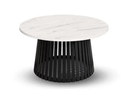 Okrągły stolik kawowy z blatem w kolorze białego marmuru!
