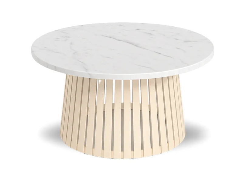 Stolik kawowy kaszmir i jasny marmur blat