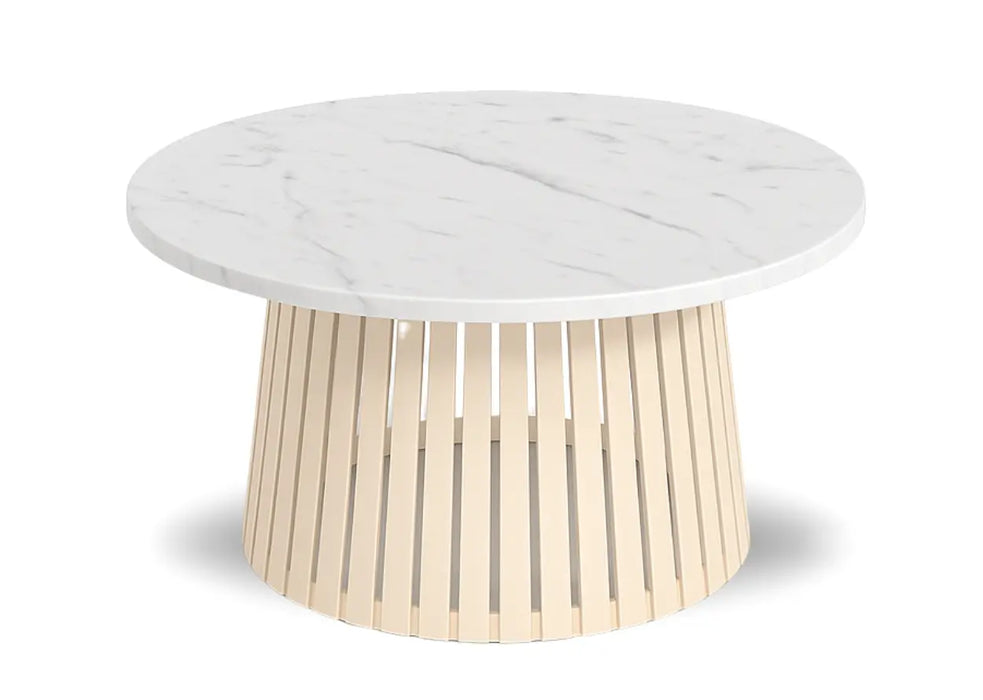 Stolik kawowy kaszmir i jasny marmur blat