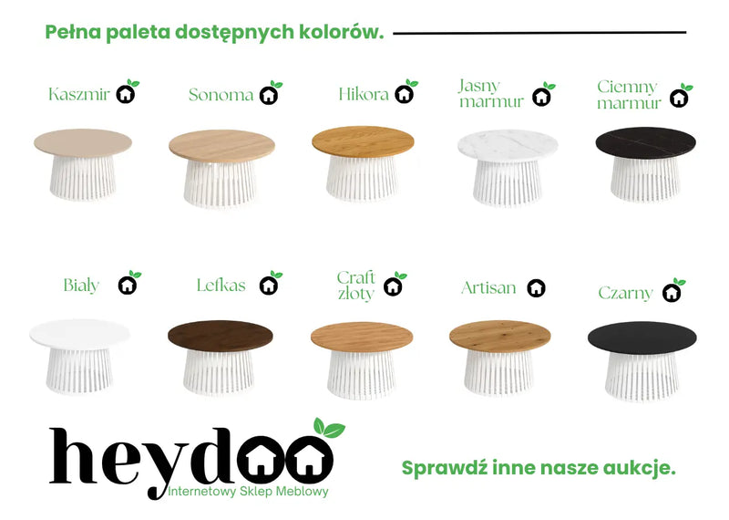 Zestawienie stolika Adel z białą nogą