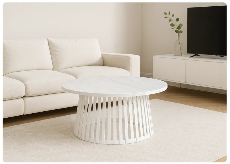 Stolik kawowy Adel w jasnej aranżacji