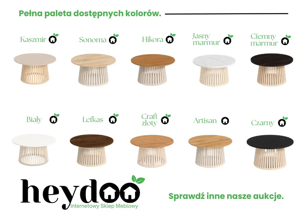 Cały zestaw stolików z kaszmirową nogą