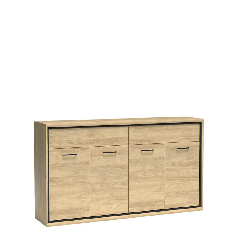 Duża Komoda z elementami drewna bez nóg