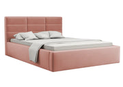 Wrzosowe łóżko do salonu z metalową ramą