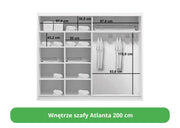 Wnętrze szafy ubraniowej z wymiarami Atlanta