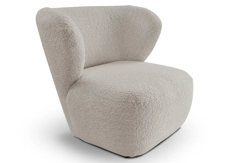 Jasno szary fotel w tkanie bucle