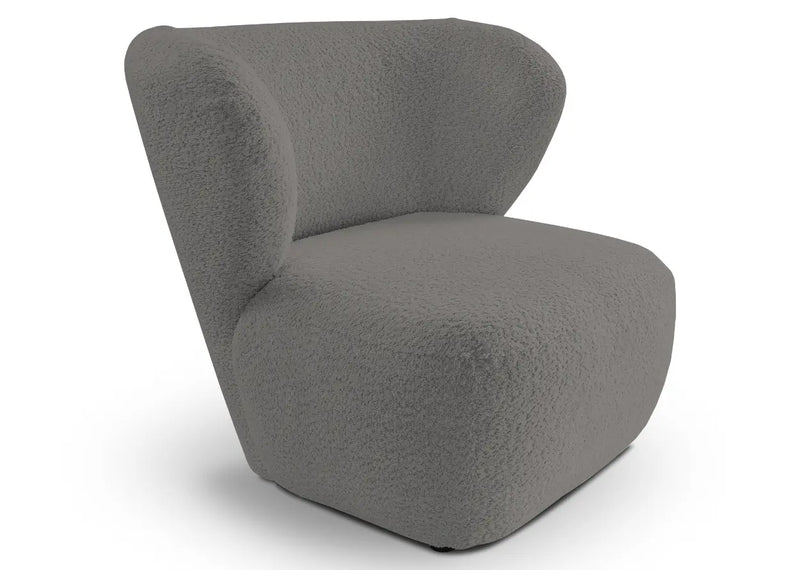 Szary fotel w tkanie bucle