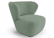 Miętowy fotel w tkanie bucle