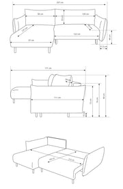 Wymiary narożnika boucle Avelon