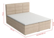 Łóżko kontynentalne z podanymi wymiarami