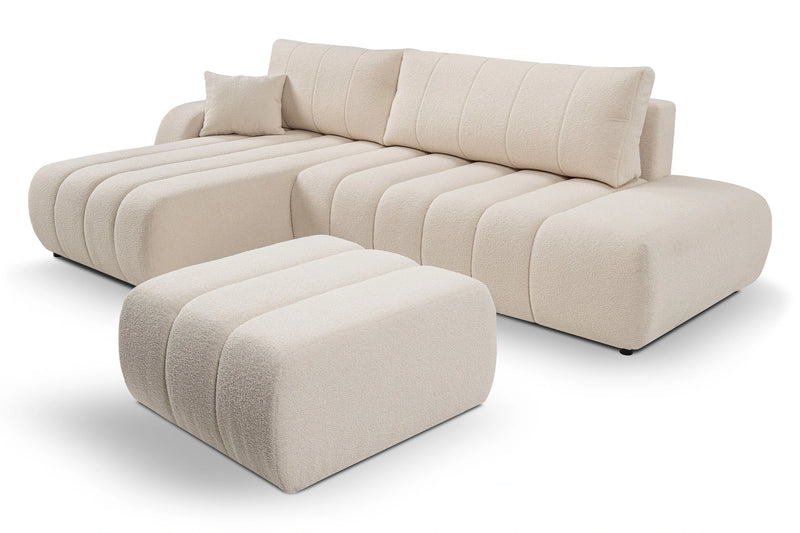 Beżowy narożnik Bali wraz z pufą