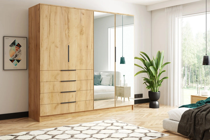 Szafa 200 z drzwiami uchylanymi i szufladami Belissa w aranżacji