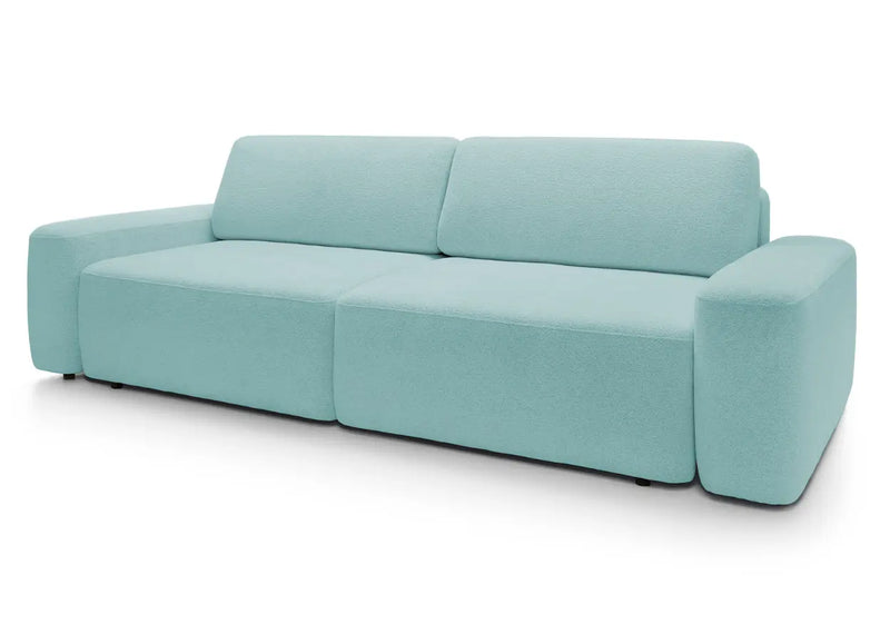 Miętowa sofa do salonu ożywi i rozjaśni każde wnętyrze