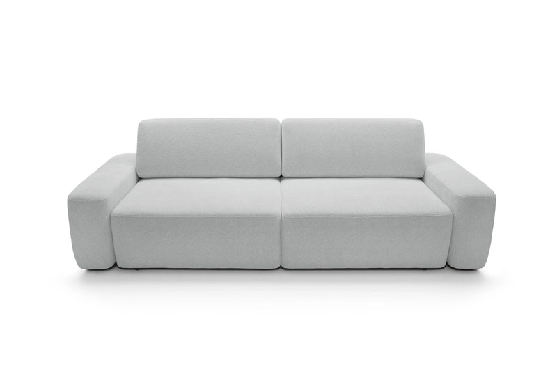 Jasnoszara rozkładana sofa Beonce z funkcją spania od frontu