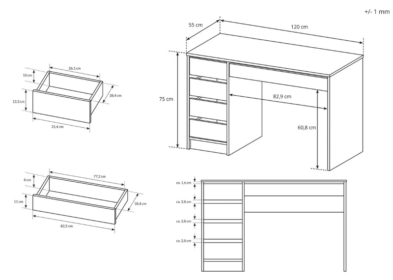 Wymiary biurka Asten