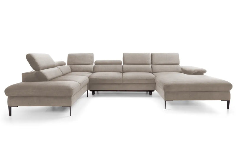 Beżowy narożnik do salonu Blink U, prawy.