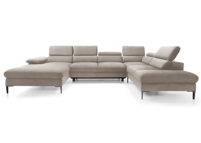 Beżowy narożnik do salonu Blink U, lewy.