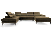 Brązowy narożnik z funkcją spania