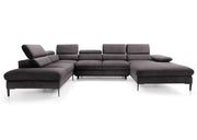 Szary narożnik do salonu w modnej tkaninie