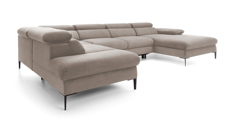 Beżowy narożnik do salonu Blink U, tył narożnika.