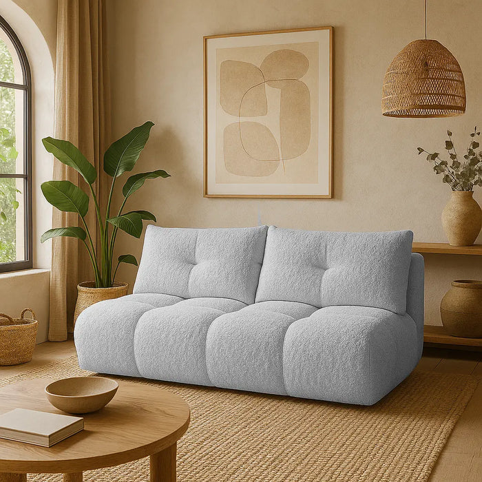 Modna sofa z funkcją spania Mexx - tkanina Boucle