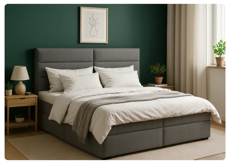 Modne łóżko z materacem do sypialni