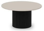 Stolik kawowy w kolorach kaszmiru z czarną podstawą