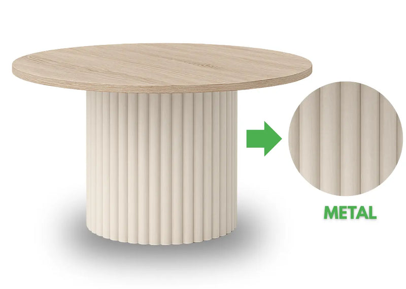 Stolik kawowy z metalową podstawą