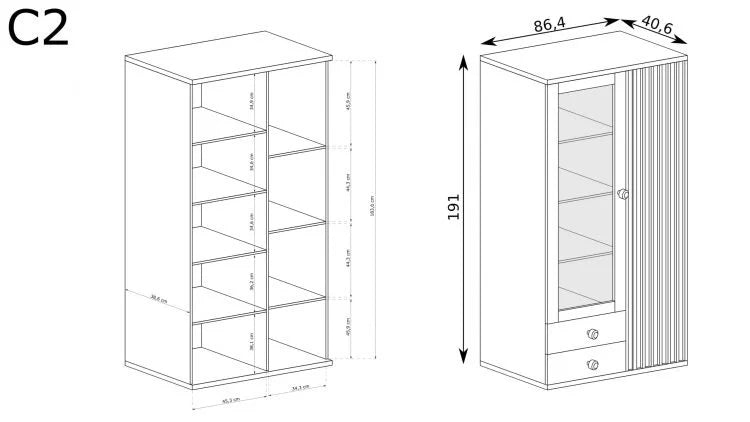 wymiar szafy z lamelami
